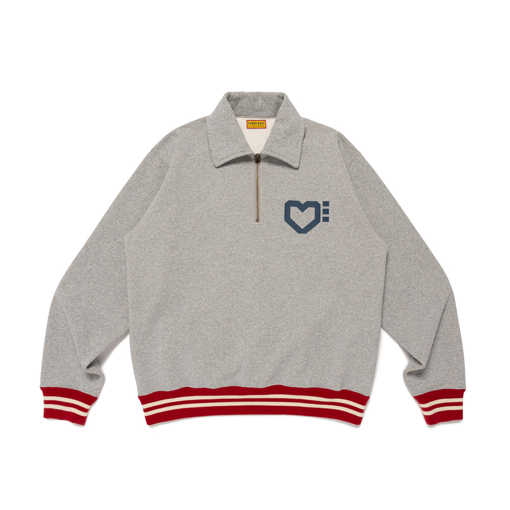 HUMAN MADE HALF-ZIP SWEATSHIRT GY-A