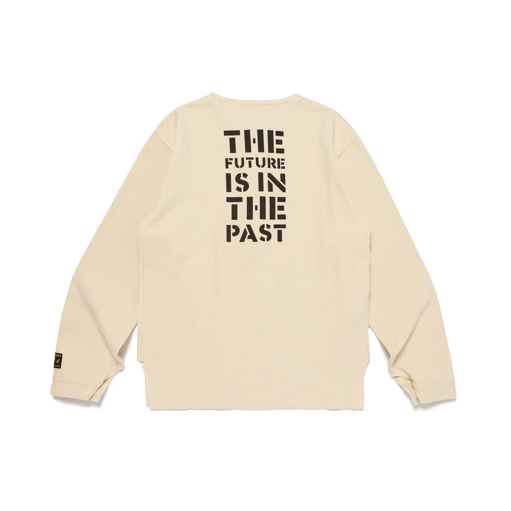 HUMAN MADE  HENLEY NECK L/S T-SHIRT WH-B