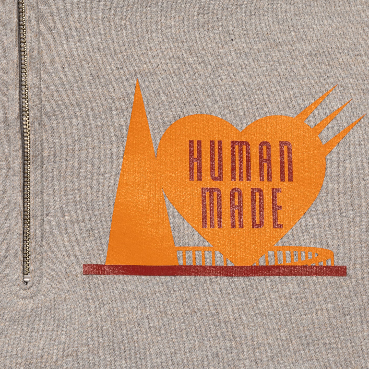 HUMAN MADE HALF-ZIP HOODIE GY-C