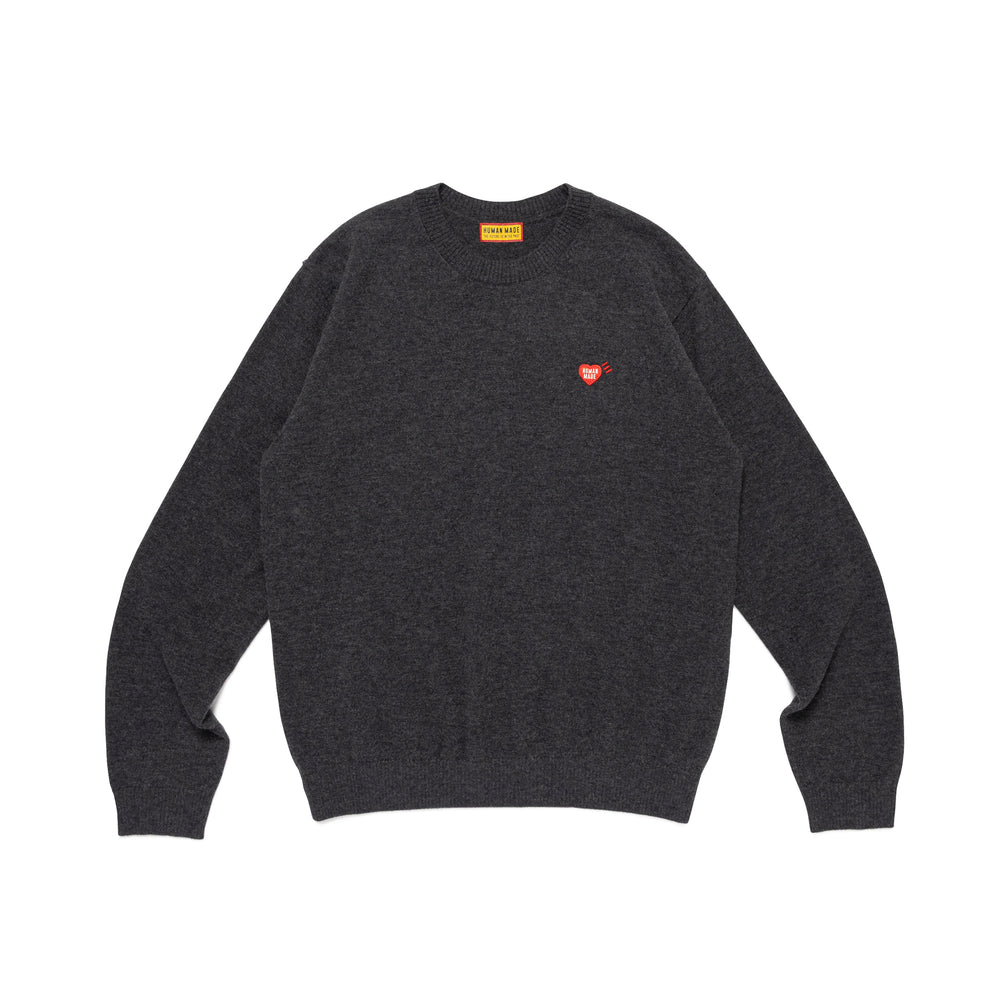 HUMAN MADE HEART BADGE KNIT SWEATER GY-A