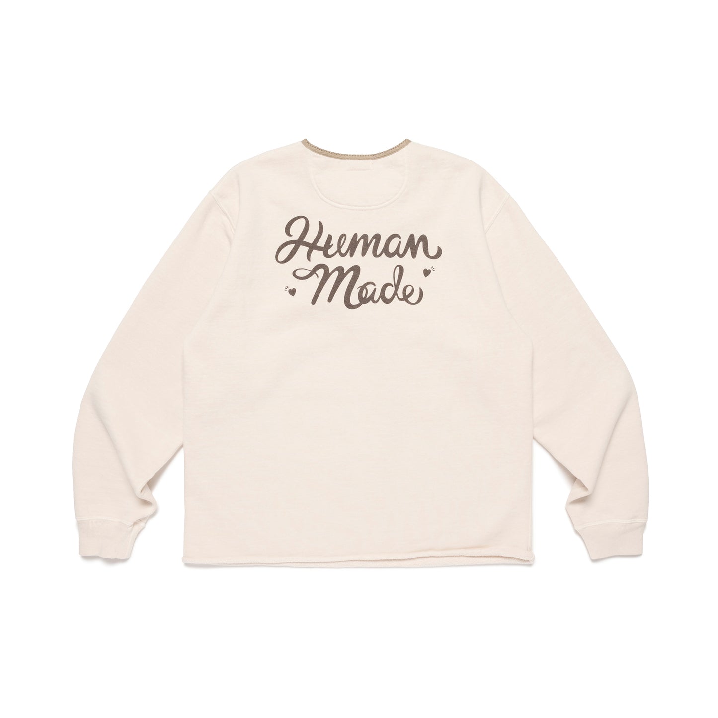 HUMAN MADE  HENLEY NECK SWEATSHIRT WH-B