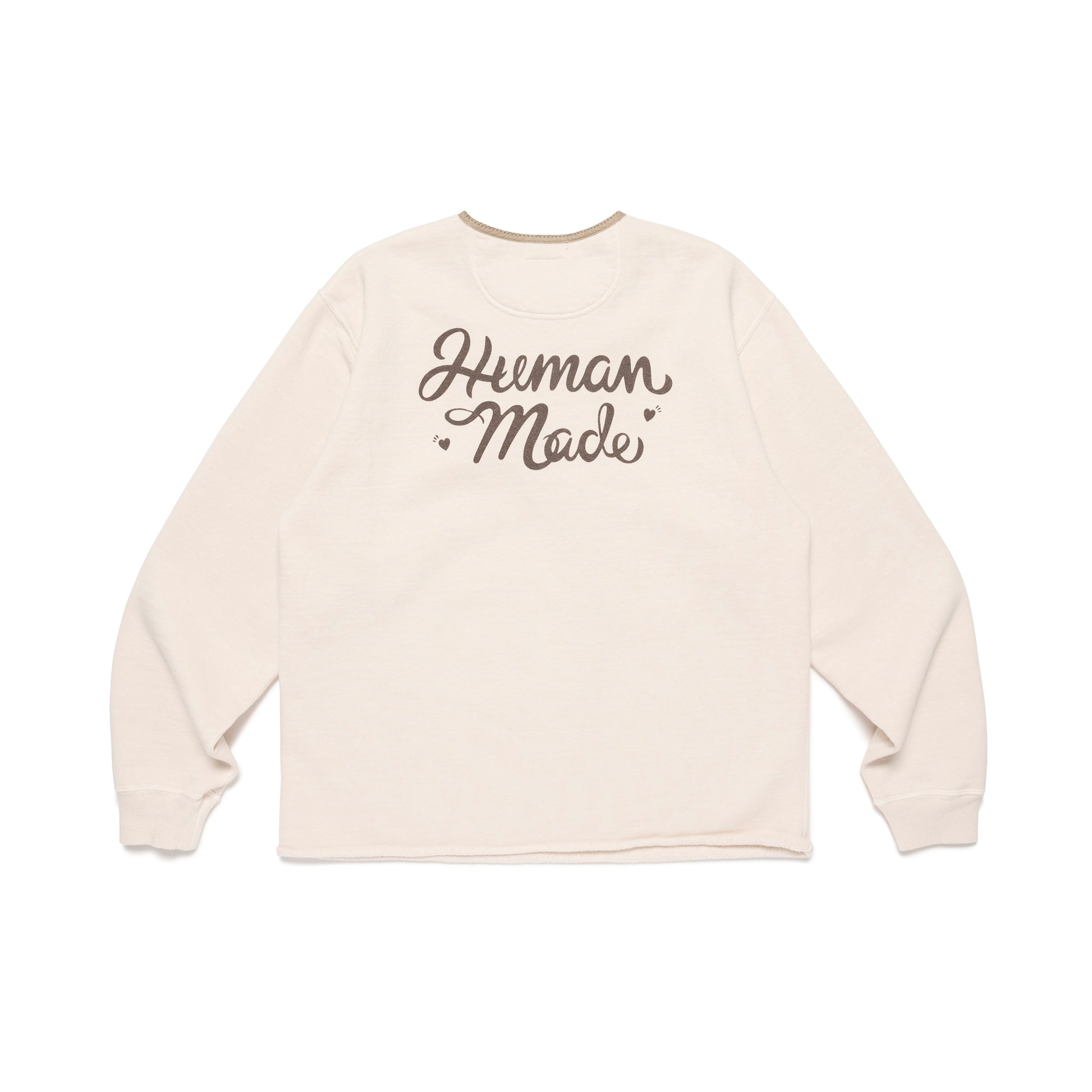 HUMAN MADE  HENLEY NECK SWEATSHIRT WH-B