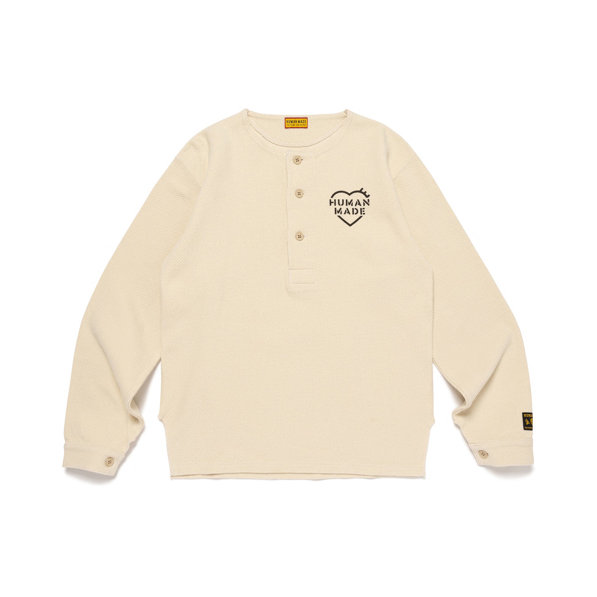 HUMAN MADE  HENLEY NECK L/S T-SHIRT WH-A