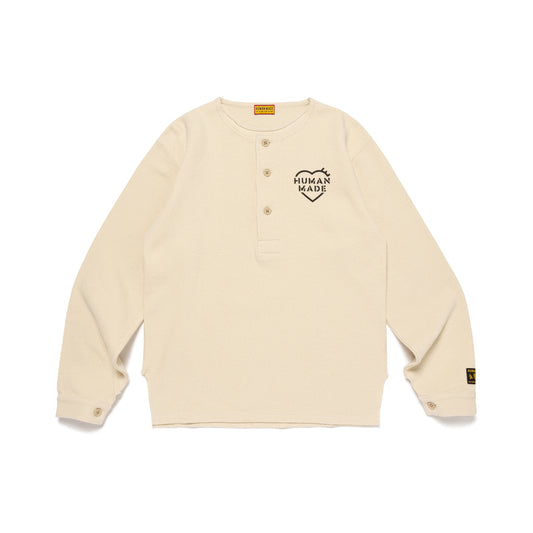 HUMAN MADE  HENLEY NECK L/S T-SHIRT WH-A