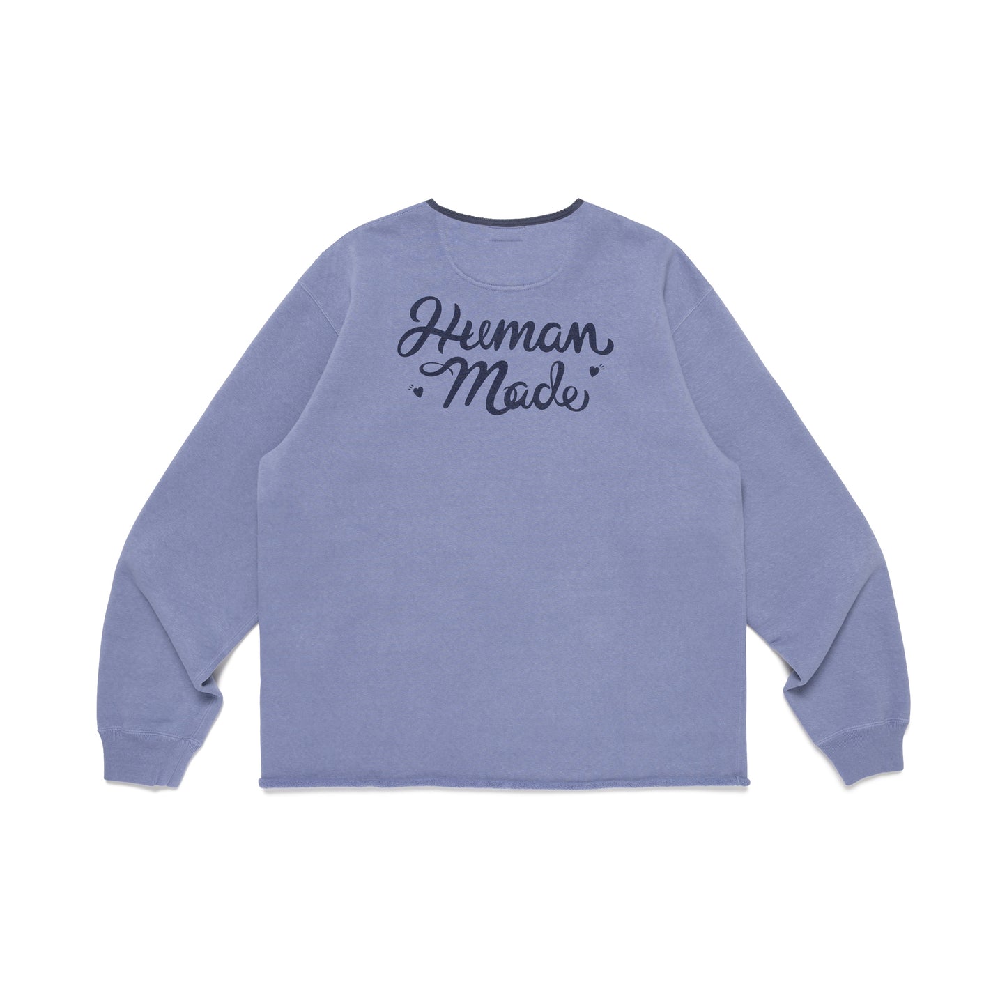 HUMAN MADE  HENLEY NECK SWEATSHIRT BL-B