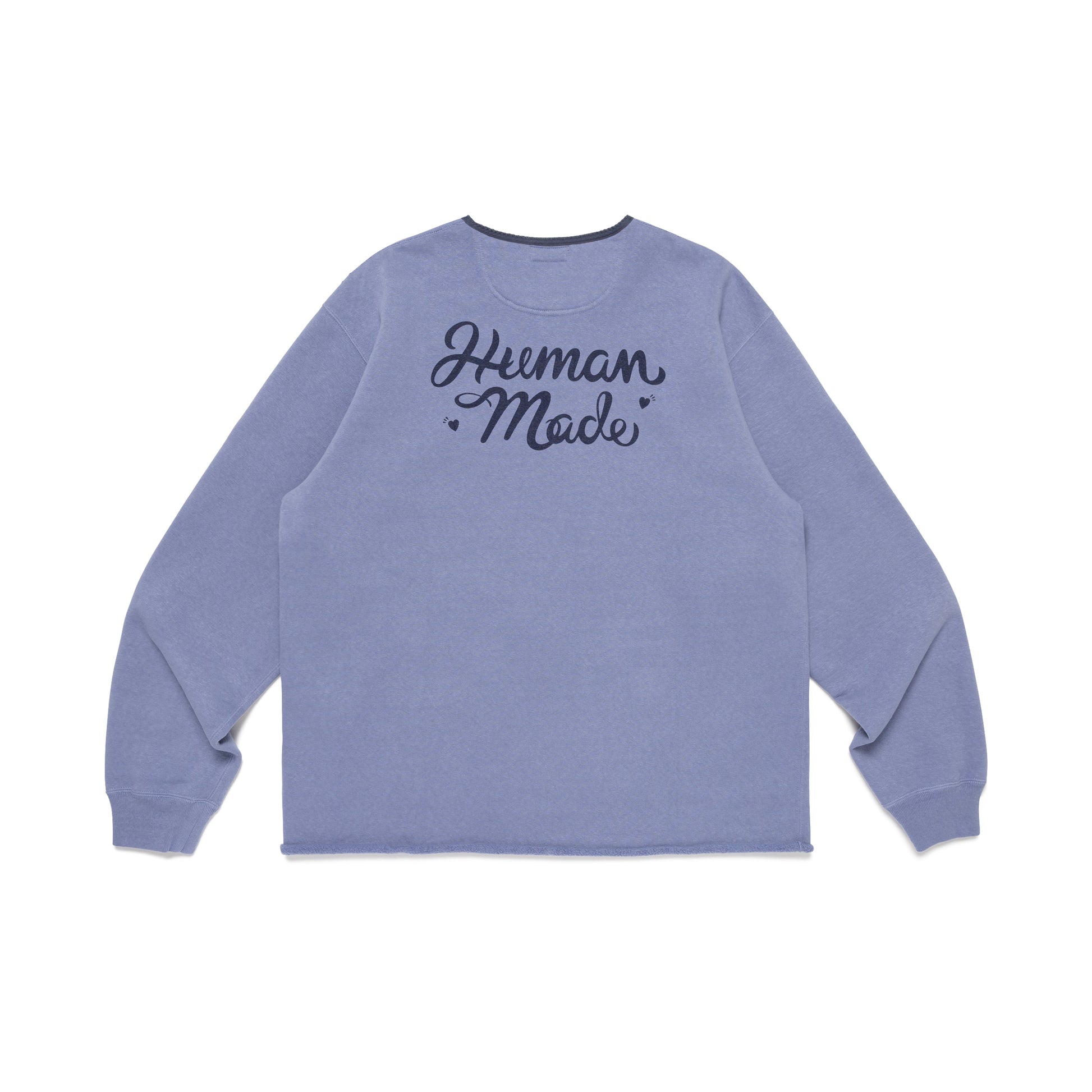 HUMAN MADE  HENLEY NECK SWEATSHIRT BL-B