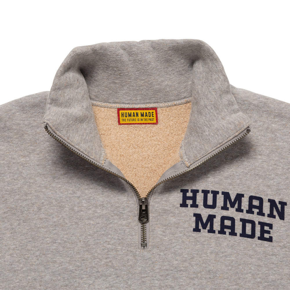 HUMAN MADE HALF-ZIP SWEATSHIRT GY-C