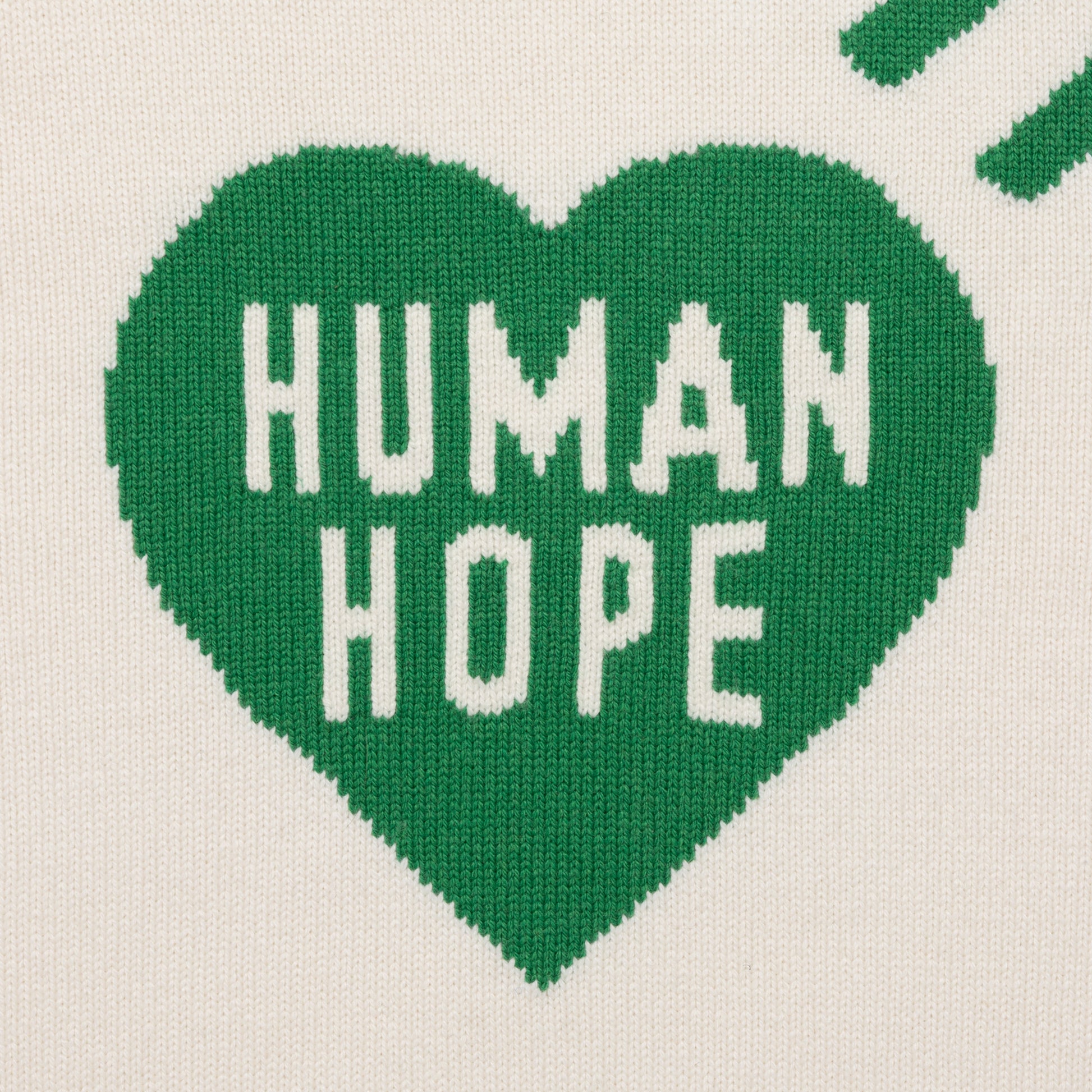 HUMAN MADE HUMAN HOPE HEART KNIT SWEATER WH-C