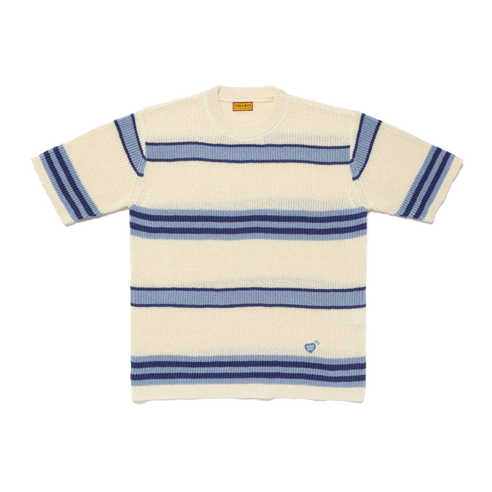 HUMAN MADE STRIPED SS KNIT BL-A