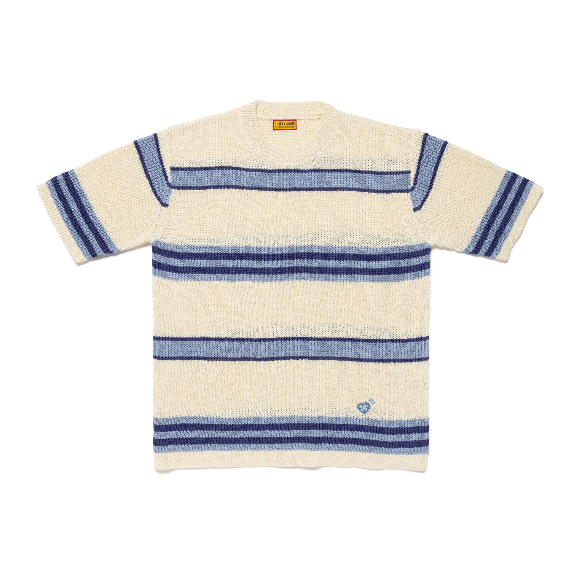 HUMAN MADE STRIPED SS KNIT BL-A