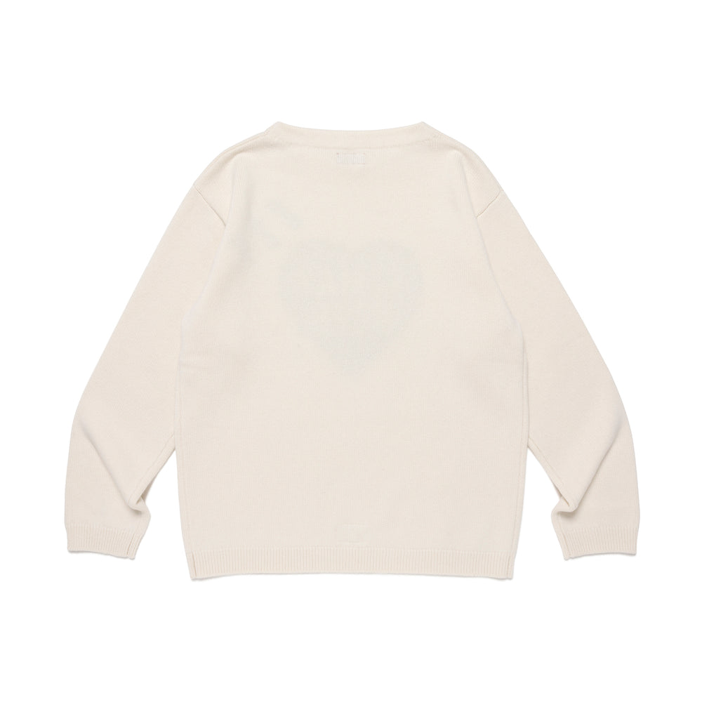 HUMAN MADE HUMAN HOPE HEART KNIT SWEATER WH-B
