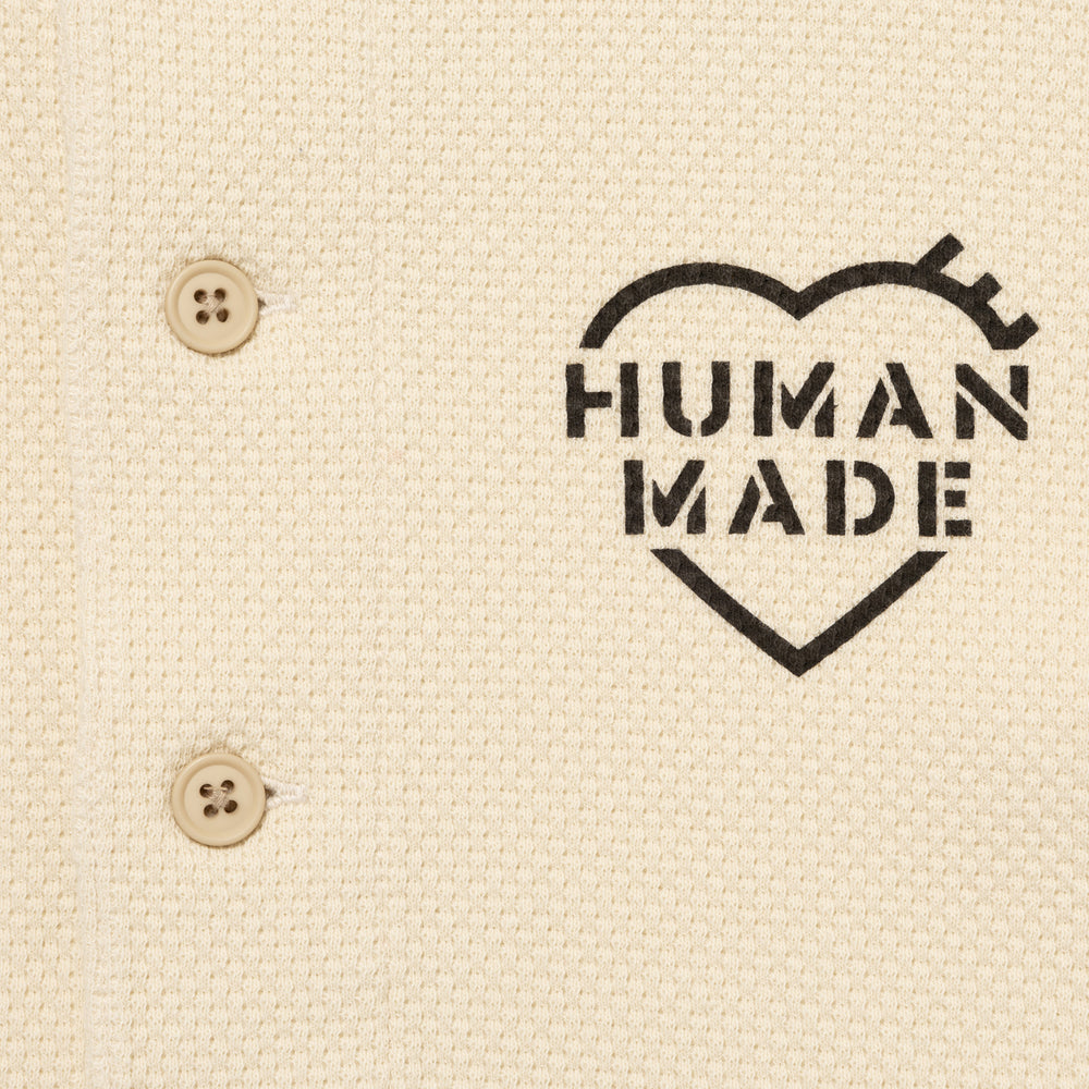 HUMAN MADE  HENLEY NECK L/S T-SHIRT WH-D