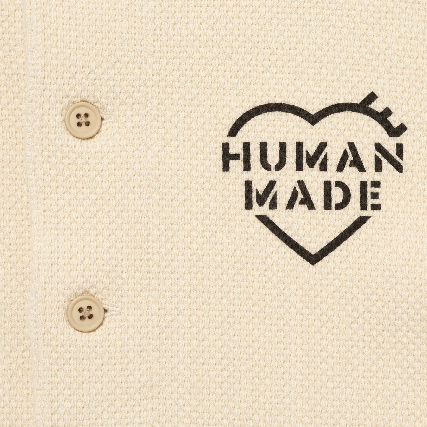 HUMAN MADE  HENLEY NECK L/S T-SHIRT WH-D