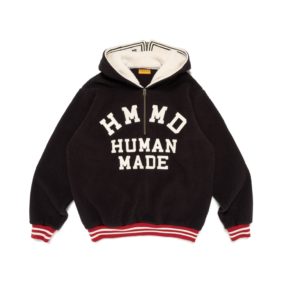 HUMAN MADE HALF-ZIP FLEECE PULLOVER BK-A
