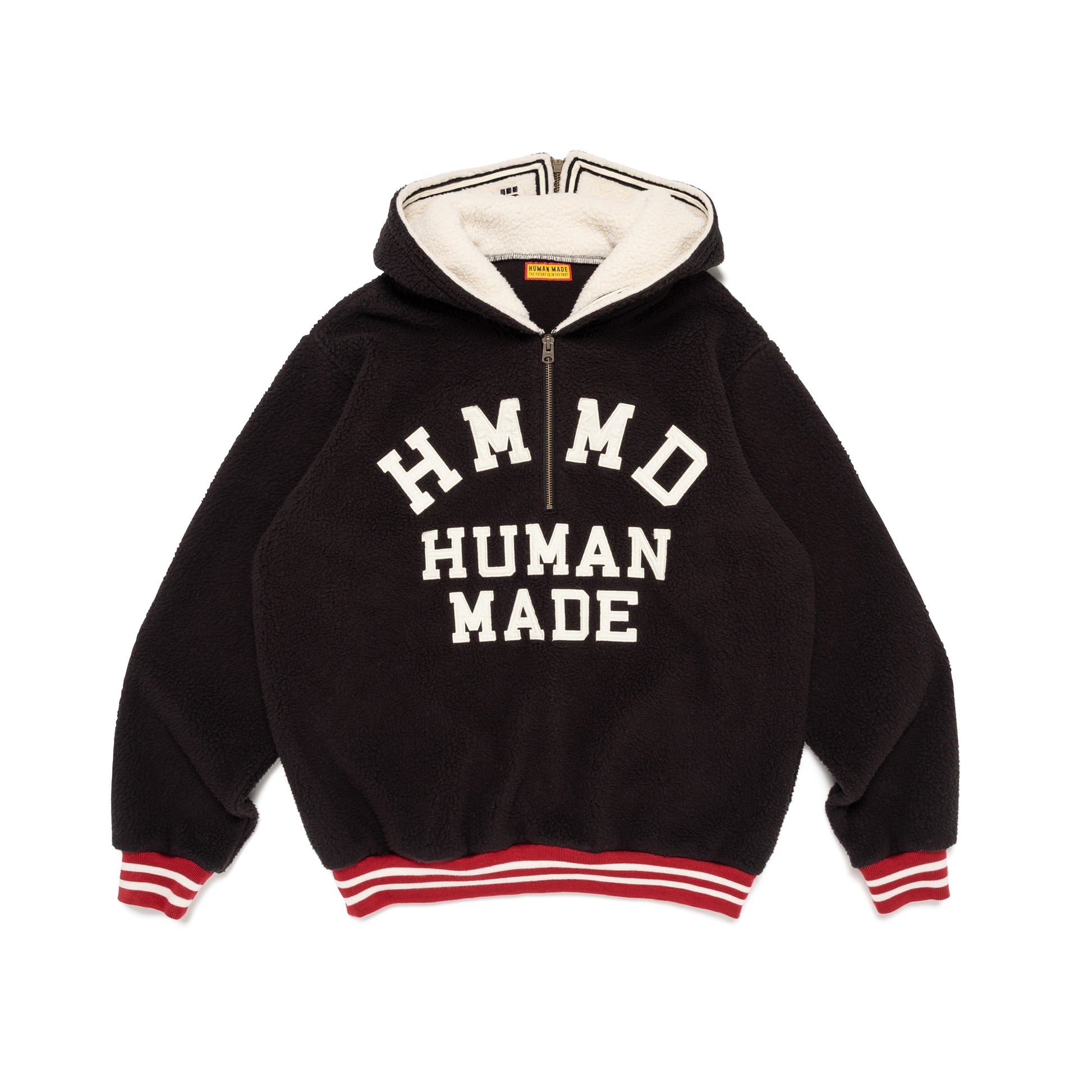 HUMAN MADE HALF-ZIP FLEECE PULLOVER BK-A