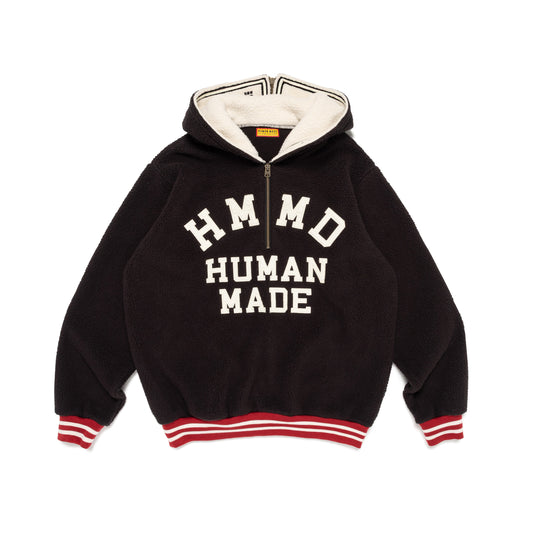 HUMAN MADE HALF-ZIP FLEECE PULLOVER BK-A