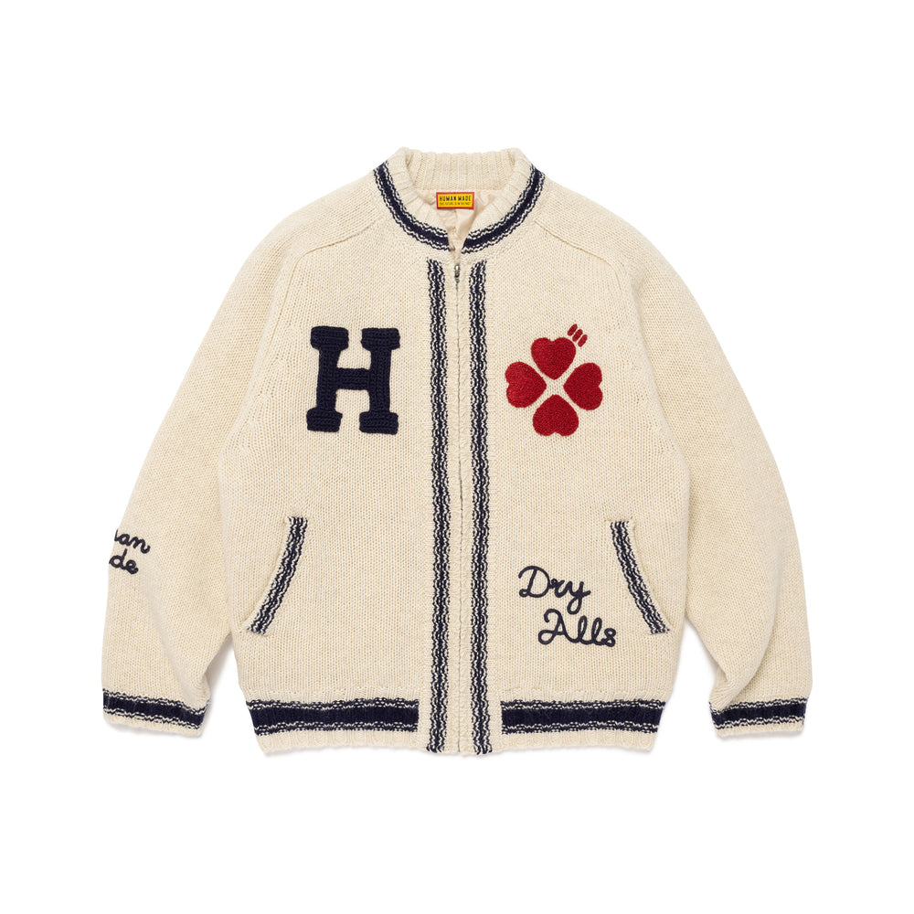 HUMAN MADE ZIP-UP KNIT JACKET WH-A