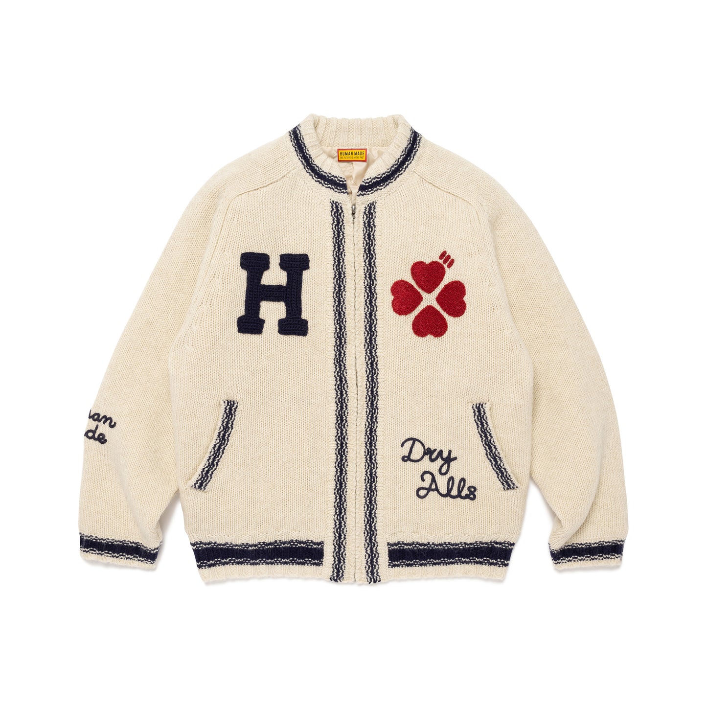 HUMAN MADE ZIP-UP KNIT JACKET WH-A