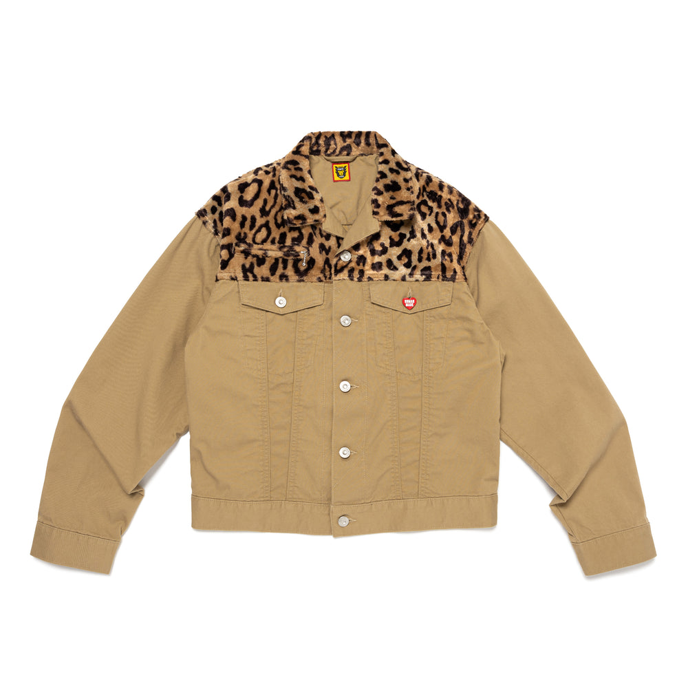 LEOPARD DENIM WORK JACKET