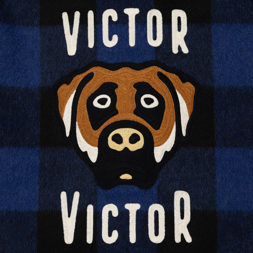 VICTOR VICTOR WOOL CHECK SHIRT BL-F