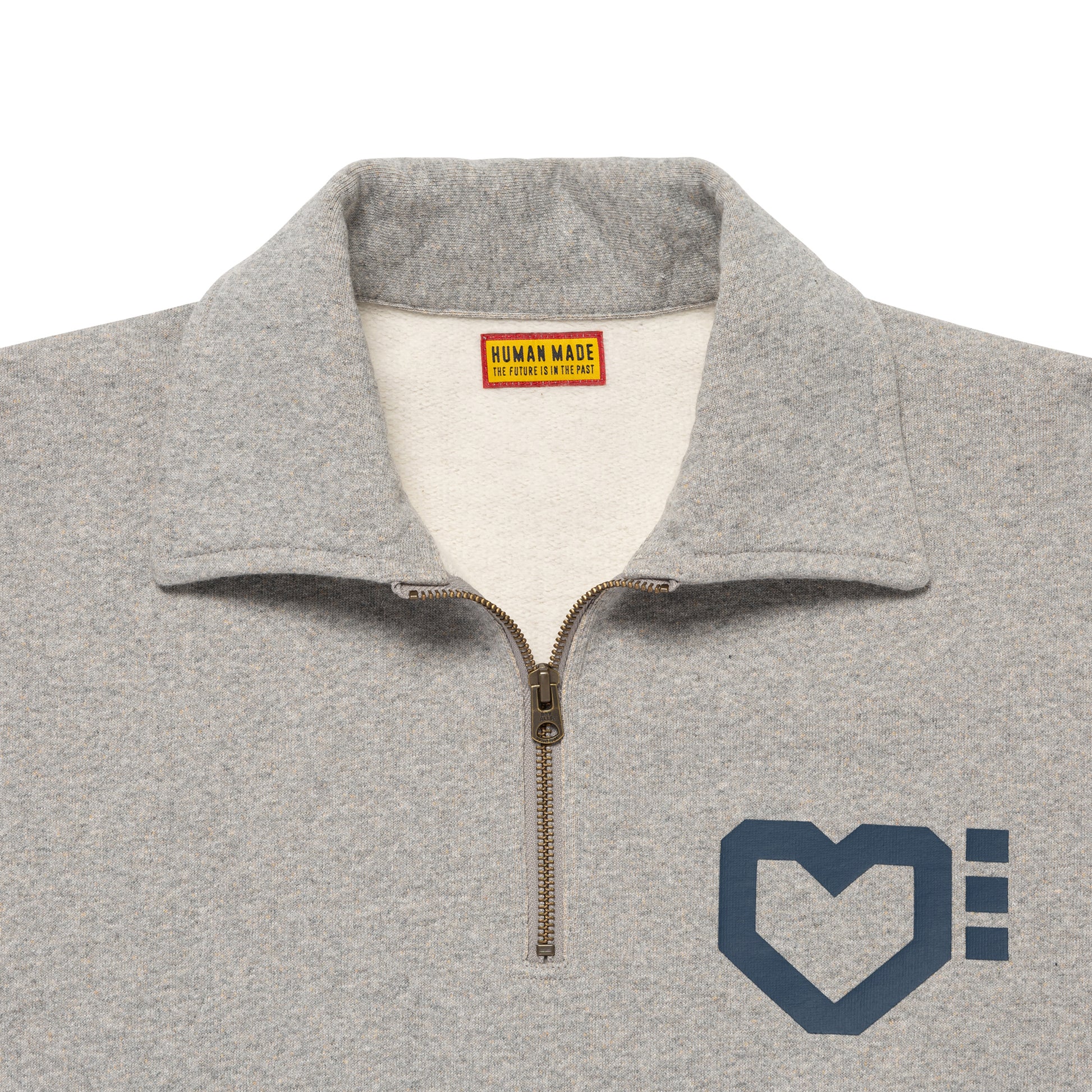 HUMAN MADE HALF-ZIP SWEATSHIRT GY-C