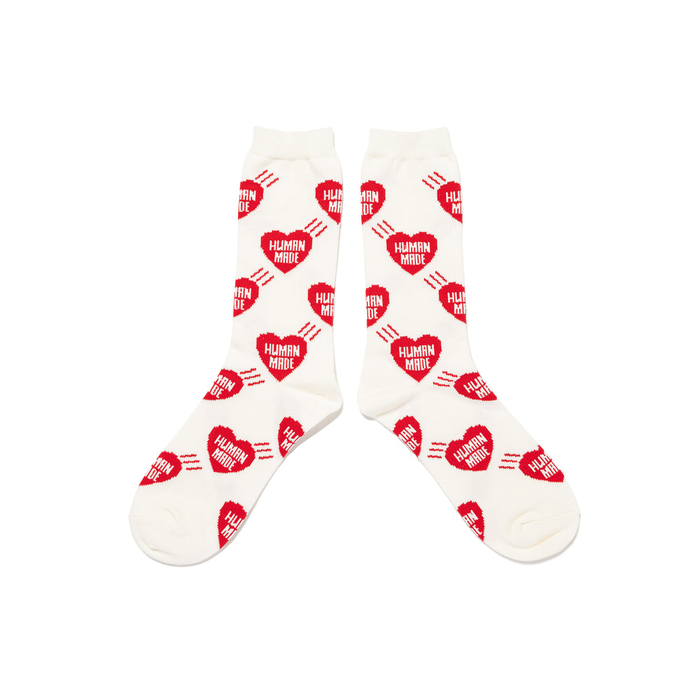 HUMAN MADE  HEART SOCKS WH-B