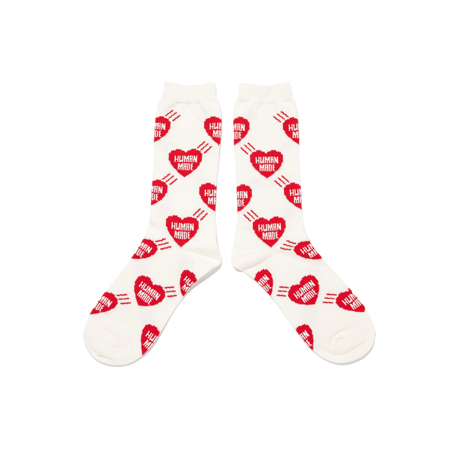 HUMAN MADE  HEART SOCKS WH-B