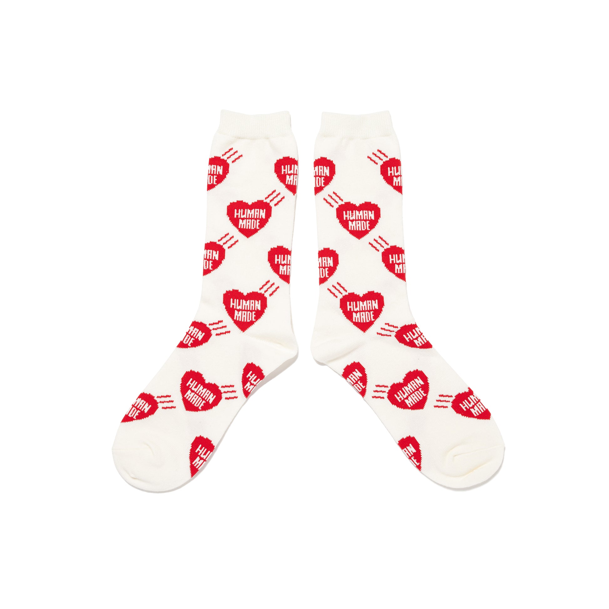 HUMAN MADE  HEART SOCKS WH-B