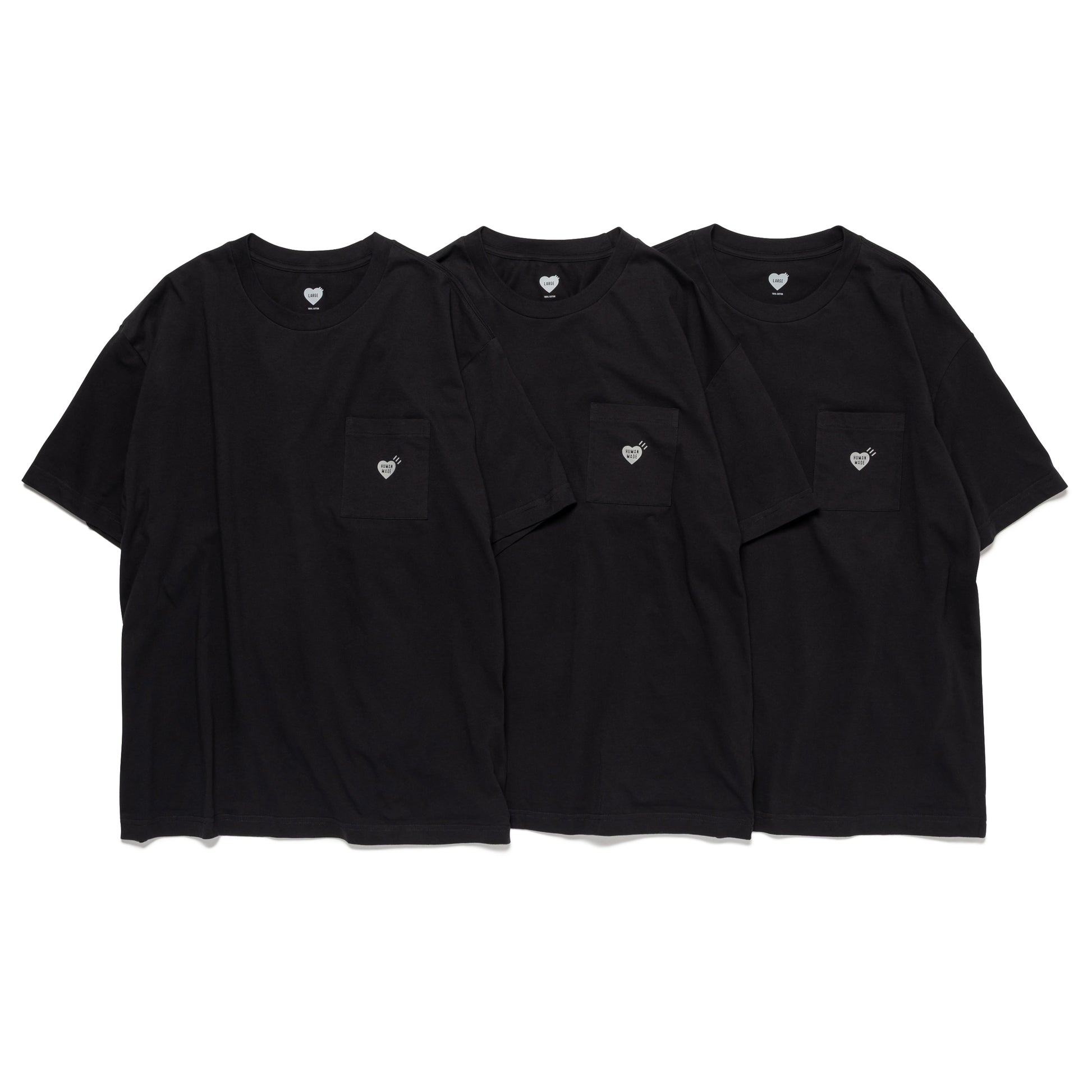 HUMAN MADE 3-PACK POCKET T-SHIRT SET BK-B