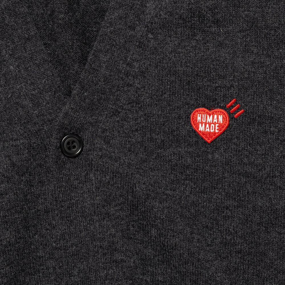 HUMAN MADE HEART BADGE KNIT CARDIGAN GY-C
