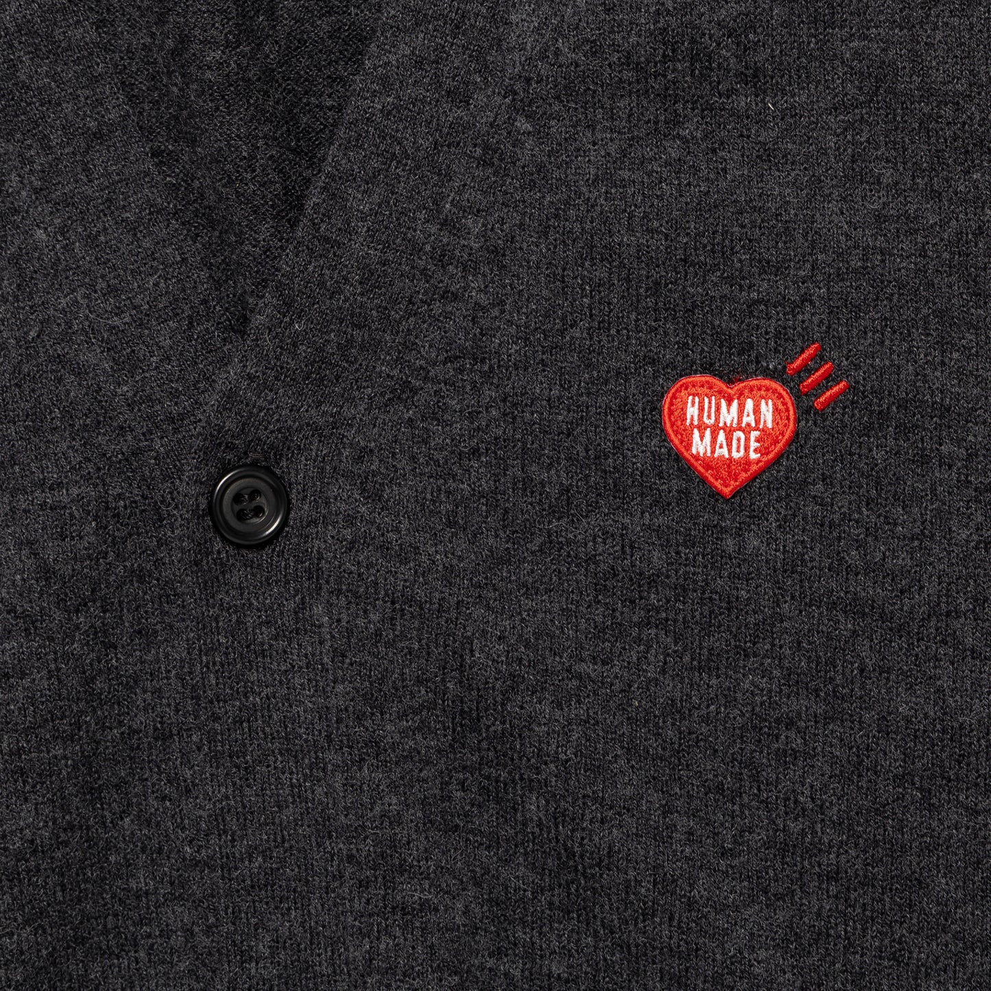 HUMAN MADE HEART BADGE KNIT CARDIGAN GY-C