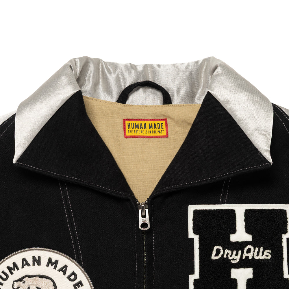 HUMAN MADE SATIN VARSITY JACKET BK-C