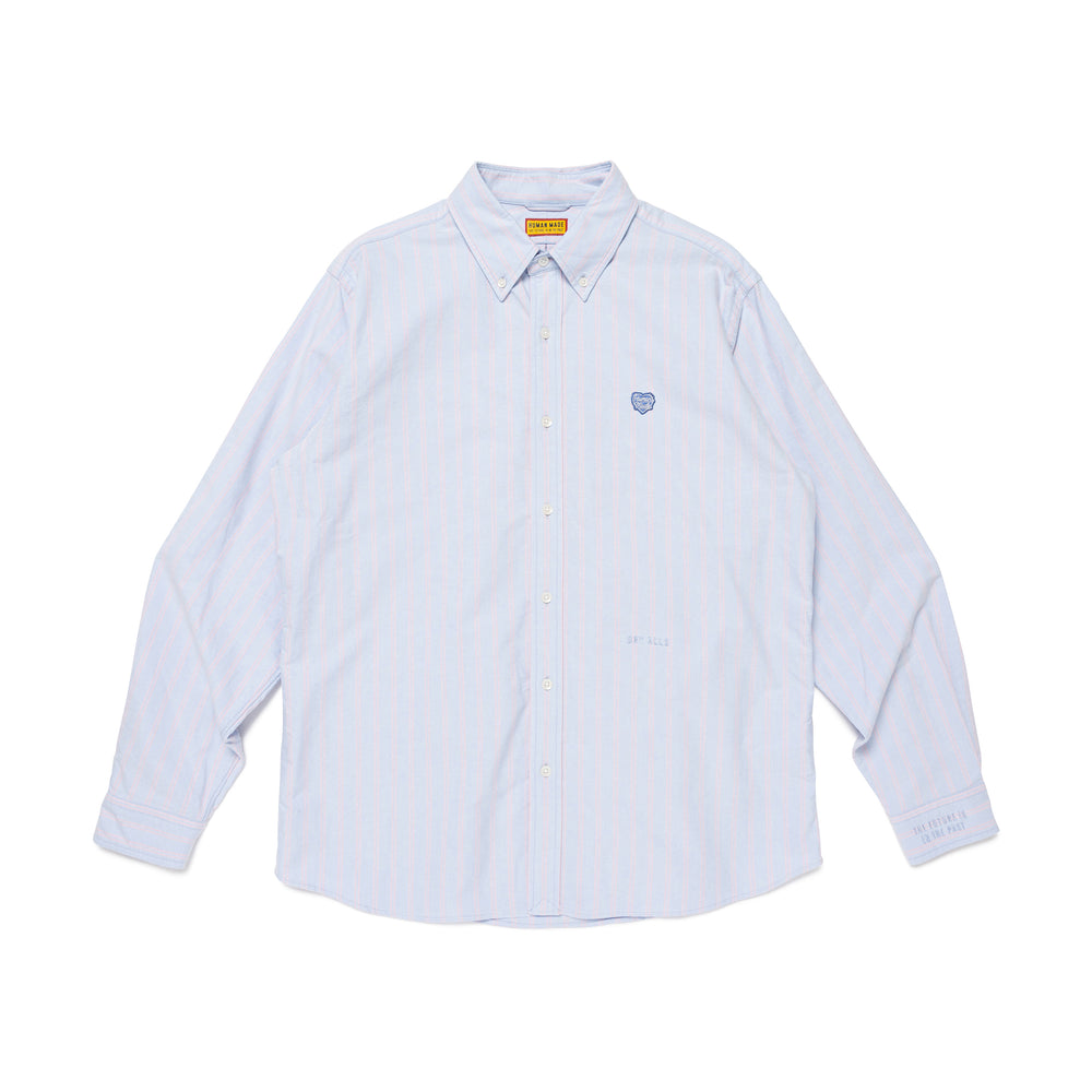 HUMAN MADE STRIPED OXFORD BD LS SHIRT BL-A