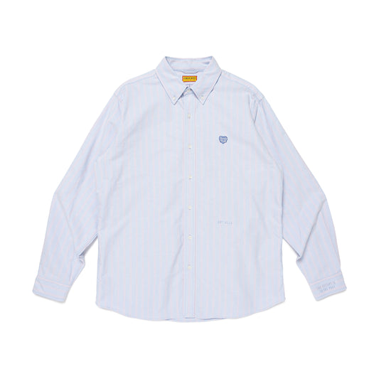 HUMAN MADE STRIPED OXFORD BD LS SHIRT BL-A