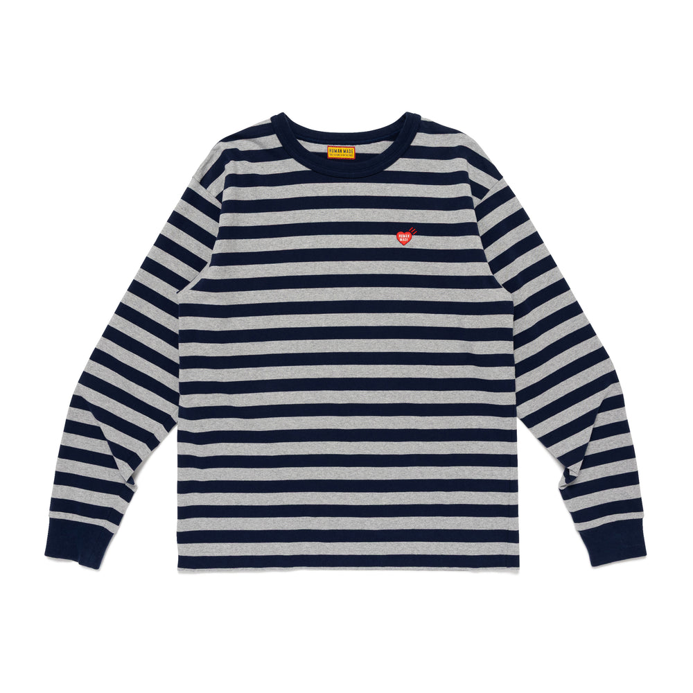 HUMAN MADE  STRIPED L/S T-SHIRT GY-A