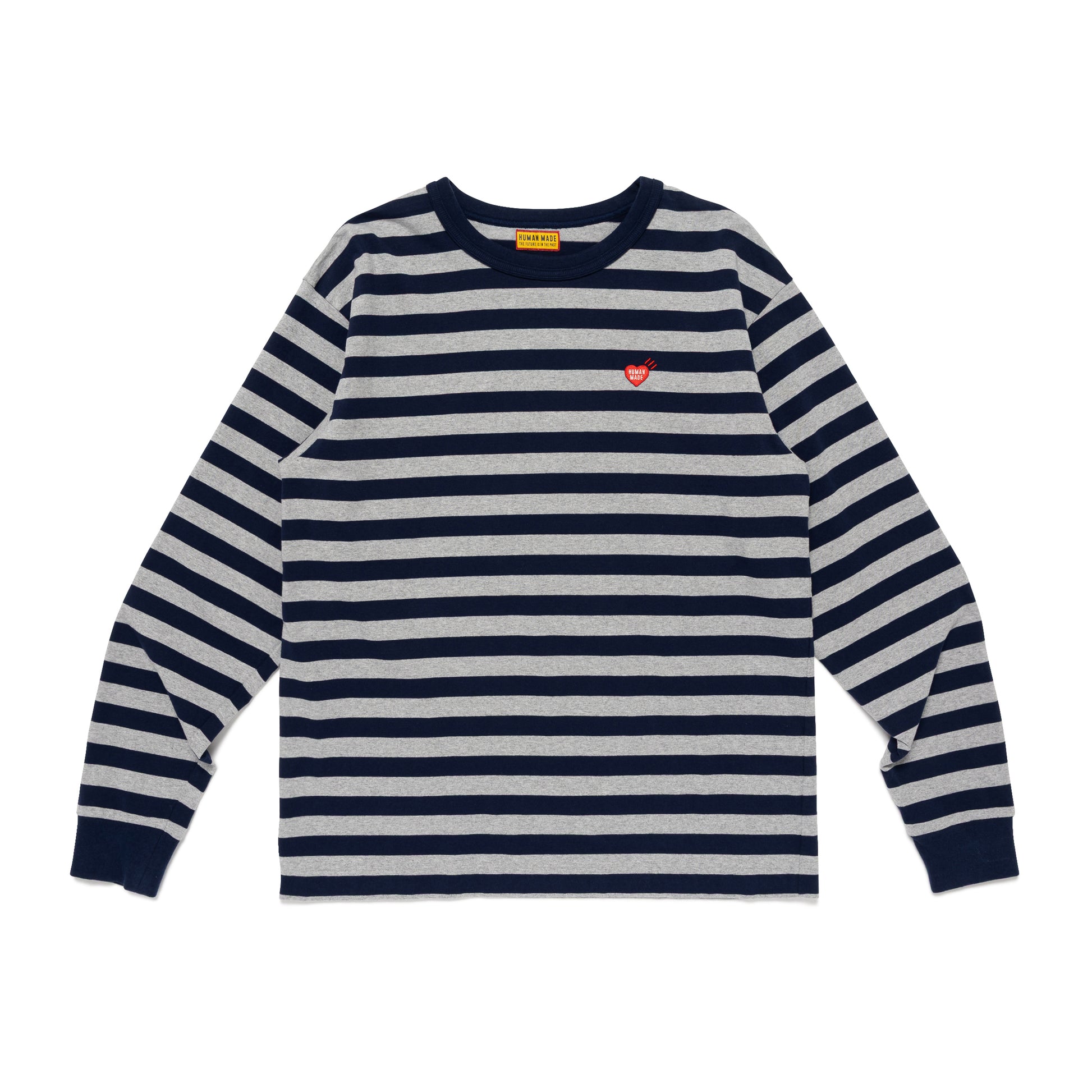 HUMAN MADE  STRIPED L/S T-SHIRT GY-A