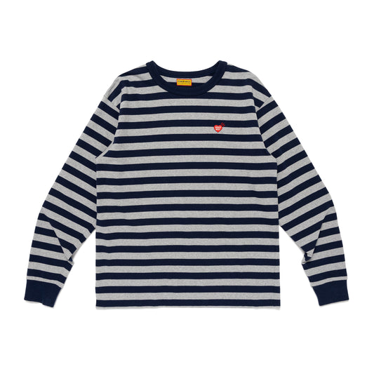 HUMAN MADE  STRIPED L/S T-SHIRT GY-A