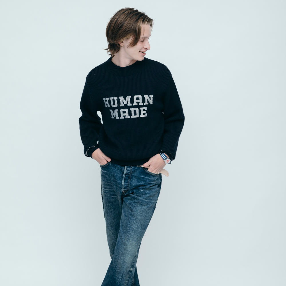 HUMAN MADE  MOC NECK KNIT SWEATER