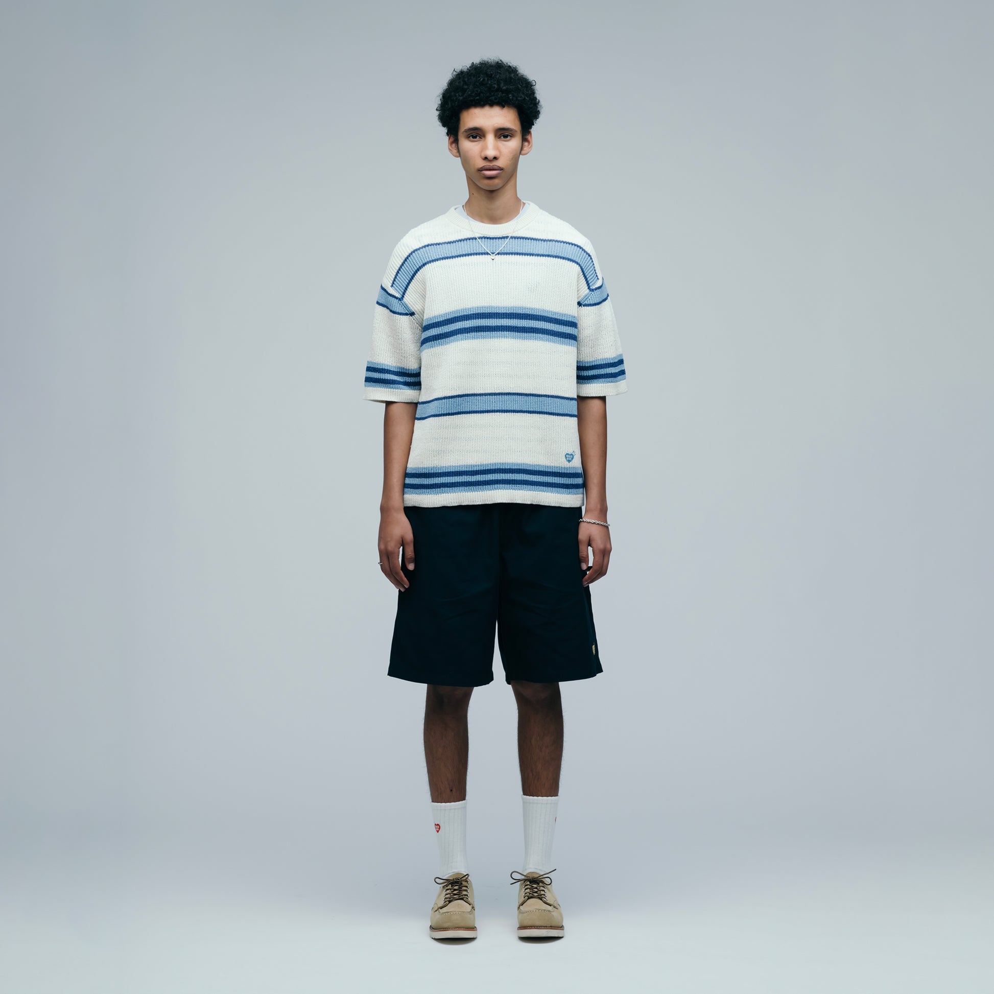 HUMAN MADE STRIPED SS KNIT BL-2