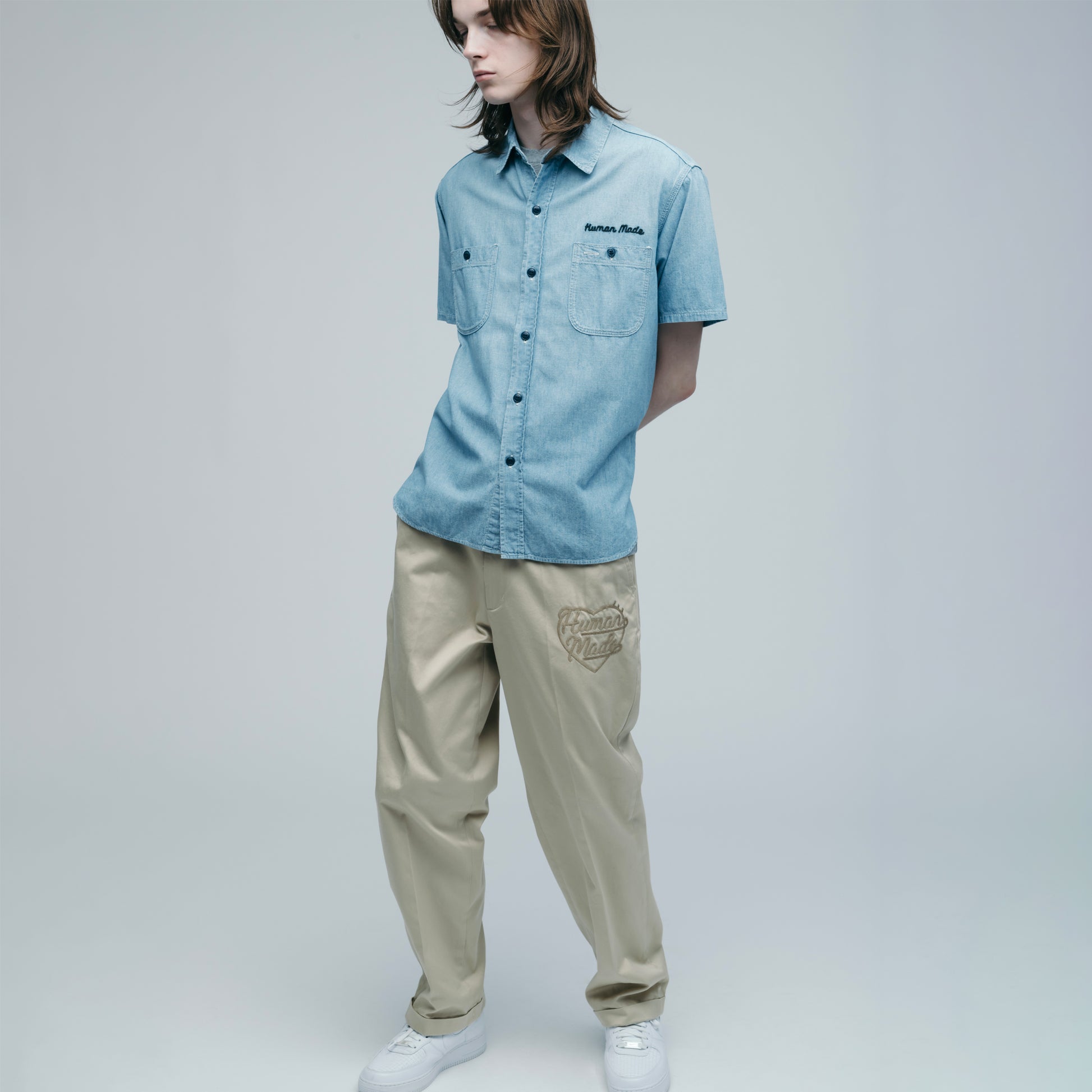 HUMAN MADE CHAMBRAY S_S SHIRT IN-3