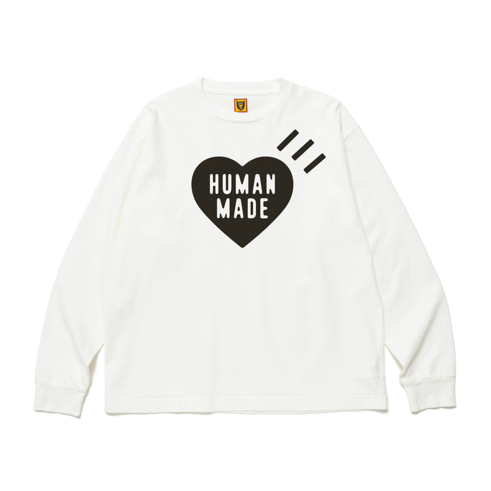 HUMAN MADE HEART L/S T-SHIRT WHITE 2XL - Tシャツ/カットソー(七分/長袖)