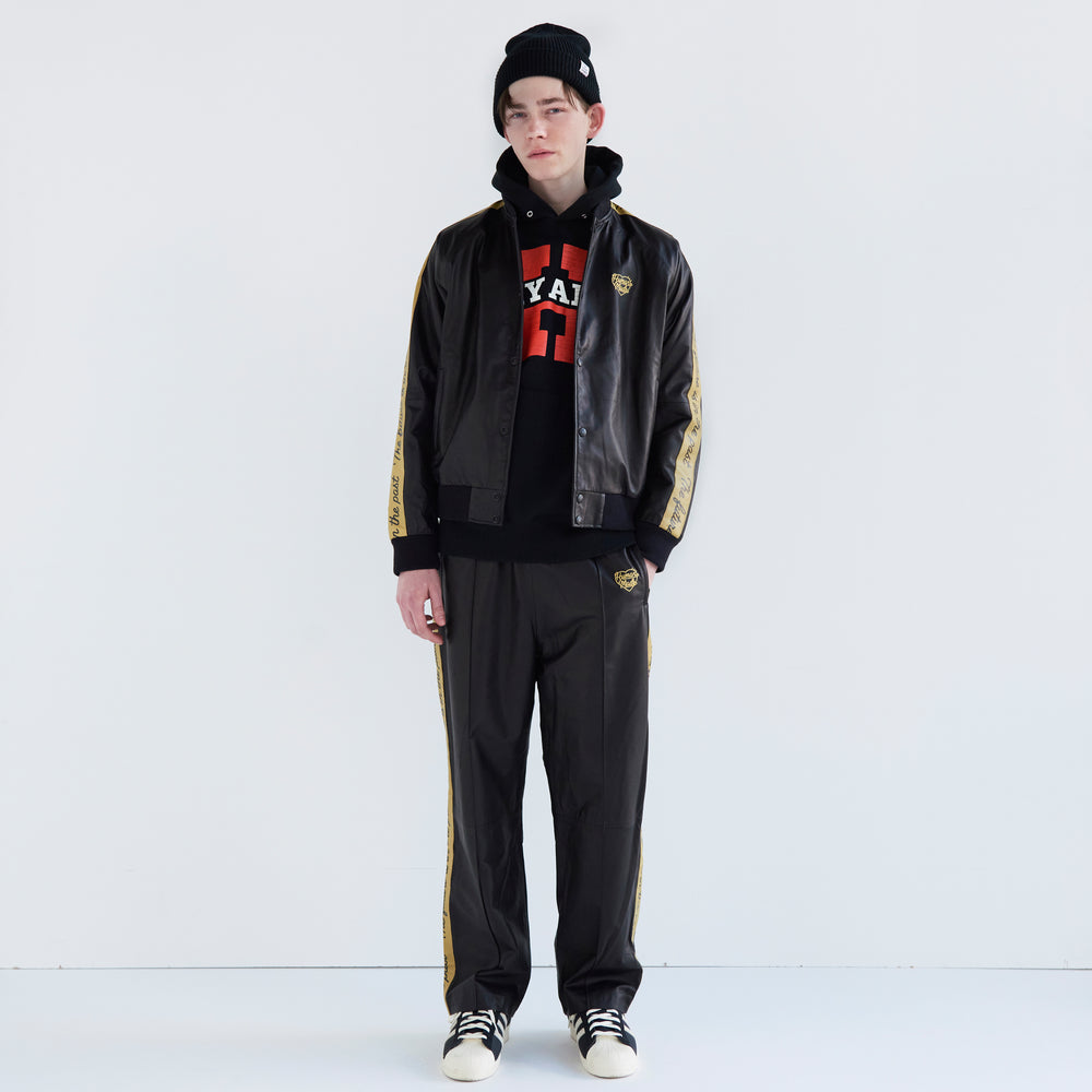 HUMAN MADE LEATHER TRACK PANTS BK-D